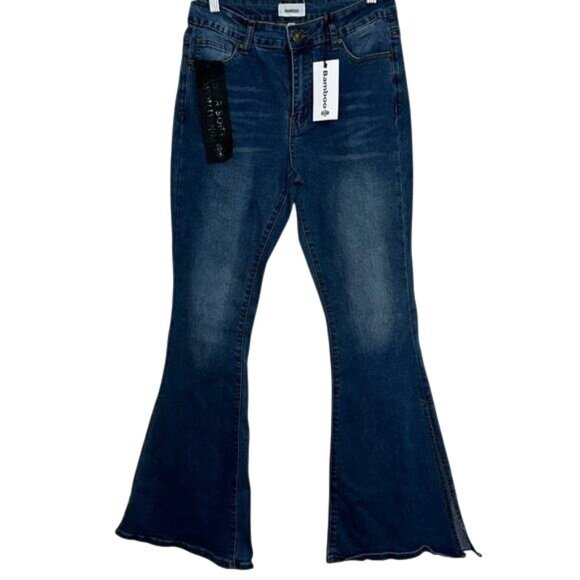 Bamboo Womens Flare Jeans Size 11 Blue Denim - Picture 1 of 11